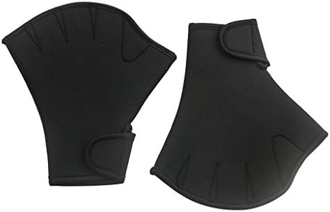 Umermaid Training Swimming Gloves Fingerless Webbed Water Resistance Neoprene 1 pair (Black, Small)