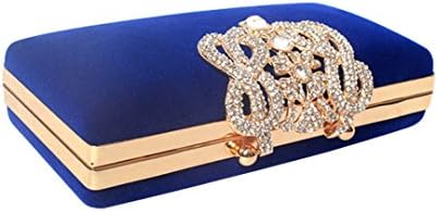 Marca west Womens Evening Cocktail Wedding Party Handbag Clutch Purse Wallet Decorative drill Blue Large