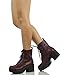 Soda Women's Magpie Faux Leather Lace-Up Combat Mid Heel Military Ankle Boots