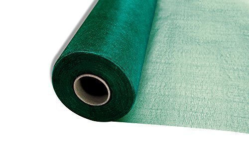 25M X 29Cm Snow Sheer Organza Rolls Hunter Green With Glitter Fabric - Perfect As Christmas, Wedding Or Party Decorations