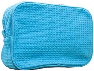 Bagiva Waffle Cosmetic Bag Makeup Cosmetic Bag Toiletry Case Women's Portable Travel Organizer Makeup Case(Aqua,One Size)