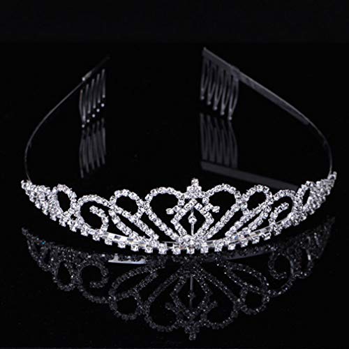 Didder Silver Crystal Tiara Crown for Women, Headband Princess Elegant Rhinestone Crown with Combs for Women Girls Bridal Wedding Prom Birthday Party