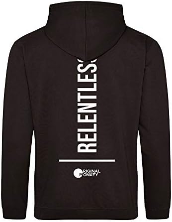 Original Monkey Mens Gym Hoody 'Relentless' Workout Hoodie for Bodybuilding, Crossfit Gym Wear