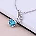 megko White Gold Pendant Necklace for Women Created Crystal Music Note Pendants with 18 Inch Chain (Light Blue)