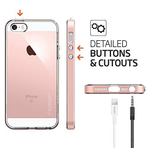 Spigen Funda Neo Hybrid Crystal Compatible con iPhone SE (2016)/5S/5 - Oro Rosa - Imagen 6
