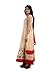 Vibes Women's Pure Georgettea-Line Un-Stitched Salwar Kameez Free Size Beige and Red