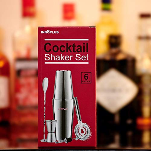 Cocktail Shaker, Cocktail Set Geschenk, Premium Boston Shaker 800ML 600ML Geschenkset, Cocktailshaker Bar Zubehör Set, Cocktail Shaker Edelstahl, Shaker für Cocktails Mixer löffel 6 Teiliges Barkeeper – Bild 7