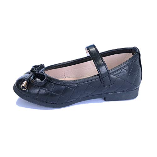 ALPHELIGANCE Girls Ballet Mary Jane Strap School Uniform Dress Flat Shoes (Toddler/Little Kid) Black