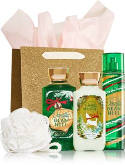 Bath & Body Works VANILLA BEAN NOEL The Daily Trio Gift Set Full Size - Body Lotion - Shower Gel and Fragrance Mist