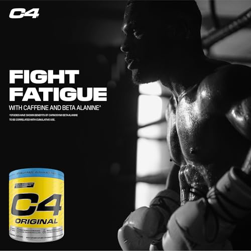 Cellucor C4 Original Pre Workout Powder - Sugar Free Preworkout Energy for Men & Women - 150mg Caffeine, Beta Alanine, Creatine - Icy Blue Razz, 60 Servings