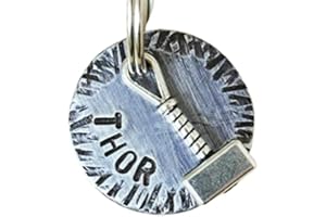 Thor Dog Tag, Pet ID Tag, Mjolnir Pet Tag, Hammer Tag, Dog Tag, Dog Tags for Dogs, Hand Stamped Tags, Pet Tag, Cat Tag (1")