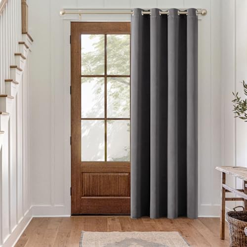 MIULEE Verdunklung Thermo Vorhänge Blickdicht Ösen 1er Set 200x245cm Grau
