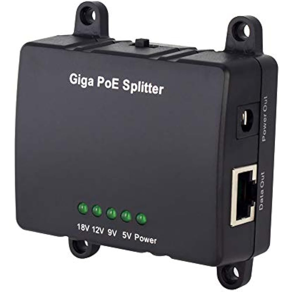 PoE Splitter Gigabit NetworkRepeaters, Wall Mountable Adjustable