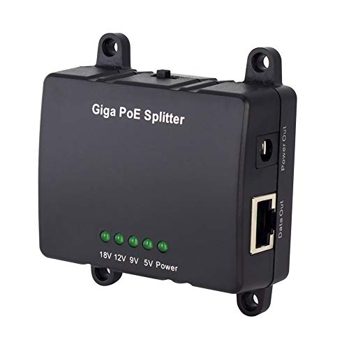 PoE Splitter Gigabit Network-Repeaters, Wall Mountable Adjustable Voltage Output PoE Powered IEEE 802.3af/at Compliant POE+ Injector - Thumbnail 5