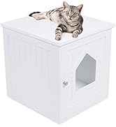 Internet's Best Decorative Cat House & Side Table - Cat Home Nightstand - Indoor Pet Crate - Litt...