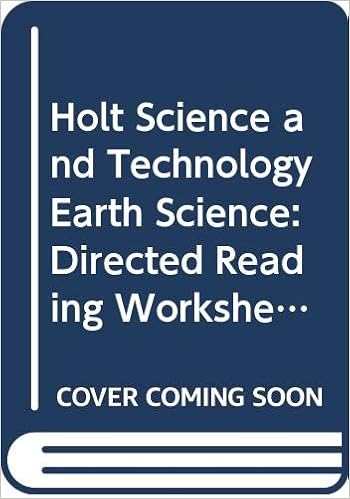 Holt Science And Technology Earth Science Directed Reading Worksheets California Edition Na 9780030556975 Amazon Com Books