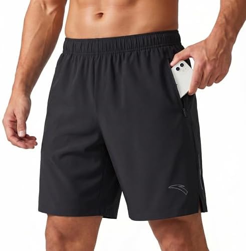 CRZ YOGA Men's Four-Way Stretch Workout Shorts - 9'' Linerless