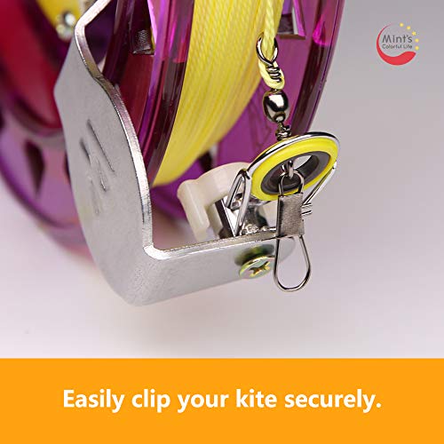 Mint's Colorful Life Kite String Reel Winder 7inches Dia with 600 feet Line (60 lbs) for Kids/Teens, Purple