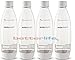 4 Pack Original Sodastream Source White Carbonating Water Bottles 1 Liter BPA-Free / Fits only - Play, Splash, Source, Power, Spirit and Fizzi soda makers
