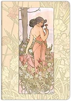 Decorative A5 Journal - Maiden with Carnation Flowers by Alphonse Mucha