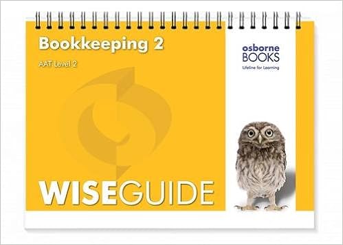 Bookkeeping 2 Wise Guide Aat Accounting Level 2 Certificate In Accounting Fardon Michael 9781909173064 Amazon Com Books Bookkeeping 2 Wise Guide Aat Accounting Level 2 Certificate In Accounting Fardon Michael 9781909173064 Amazon Com Books