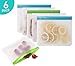 Reusable Sandwich & Snacks Bags，Reusable Storage Freezer Bags(6 Pack)，Extra Thick FDA Grade PEVA Ziplock Bags for Food | Kids Snacks | Freezer | Fruit | Make-up |Meal Prep | Home Organisation