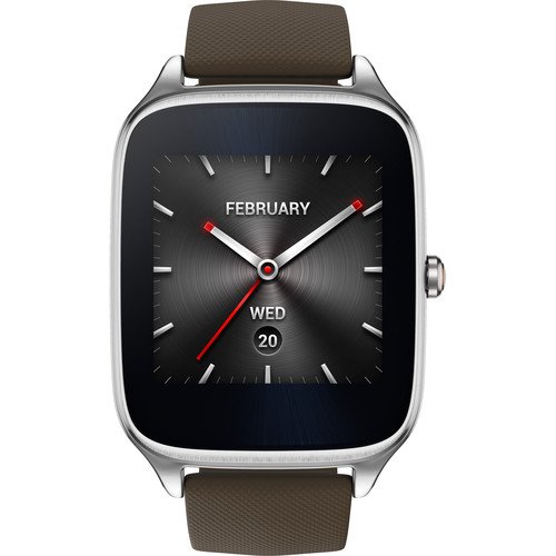 UPC 650229386890, Asus ZenWatch 2 Smartwatch 1.63&quot; Stainless Steel - Silver/Brown Rubber Band (Certified Refurbished)