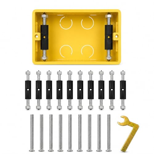 Reparo Salva Caixinha Tomada 4x2, Kit com 10 Peças, Suporte Metálico, Instalação Rápida, Compatível com Padrão 50mm, Inclui Parafusos e Chave