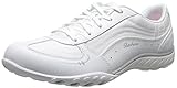 Skechers Sport Women's Just Relax Fashion Sneaker, White Leather/Mesh/Silver Trim, 7 M US