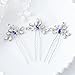 Artio Wedding Hair Pins Accessories with Rhinestones for Women and Girls 3PCS (Blue)
