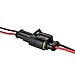 Diageng 5 Kit 2 Pin Way Car Waterproof Electrical Connector Plug with Wire AWG Marine (Black with black and red cables)