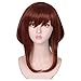 ColorGround Medium Long Brown Anime Cosplay Wig Cut Bangs