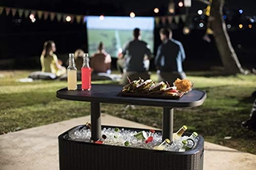Bevy Bar - Mesa Nevera para Exterior y Jardín, Capacidad 60L, Color Grafito