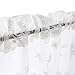 Lazzzy White Sheer Valance Curtains Floral Embroidery Semi Curtains Window Treatment Rod Pocket Embroidered Drapes for Kitchen Living Room Bathroom 16 inch Length 1 Panel