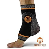 Ankle Compression Brace with Silicone Ankle Support and Anti-Microbial Copper. Plantar Fasciitis, Foot, Achilles Tendon Pain Relief. Prevent and Support Ankle Injuries & Soreness - M