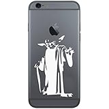 Yoda Star Wars Inpsired The Force Vinyl Cell Phone Decal for the iPhone or Android (WHITE 2