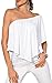 Merryfun Women's Top Off The Shoulder Loose Casual Ruffle Tunic Blouse Shirt