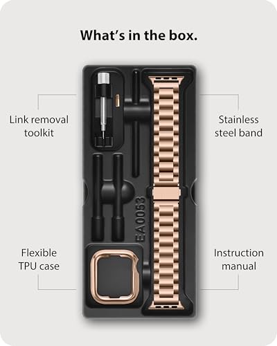 Fullmosa Band Compatible with Apple Watch 40mm 42mm(Series 11/10) 38mm 41mm,Stainless Steel Bracelet with Case for iWatch SE 3 2 1/Series 11/10/9/8/7/6/5/4/3/2/1.4mm 38mm 1.4mm 614 inches Rose Gold