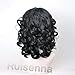 RUISENNA Short Fluffy Wavy Wigs Big Curls Wigs for Black Women African American Synthetic Hair Wig With Bangs