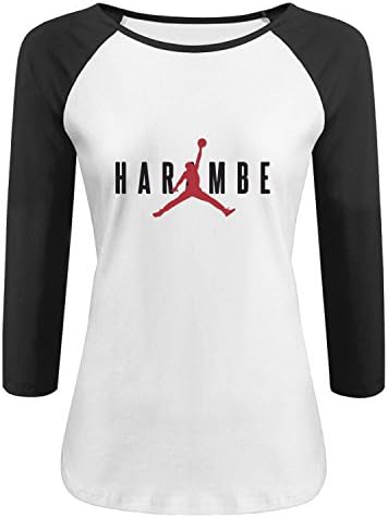 Harambe X Jordan Women's Athletic Raglan T shirt Black
