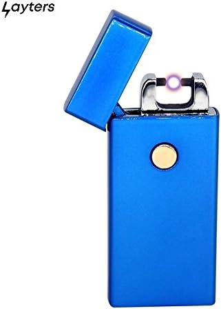 Windproof Fireball Electric Arc Lighter USB Rechargeable Atomic Electric Lighter (Blue)