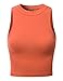 Doublju Women Sleeveless Half Turtleneck Tight T-Shirts