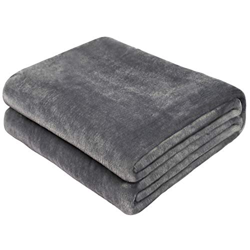 MESANA Coperta Morbida In Microfibra 150x200 Cm: Grigio, Calda, Antipilling, Certificata Ökotex, Regalo Con Nastro Di Raso