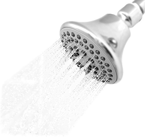 Shower Head 5 Settings By Crafts of Kings - All Chrome Finished. This Showerhead Includes Installation Instructions (In PDF & Mobile App) & A Complementary Teflon Tape.