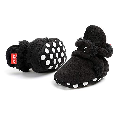 image for SOFMUO Unisex Baby Cozy Fleece Booties with Non Skid Bottom Newborn So