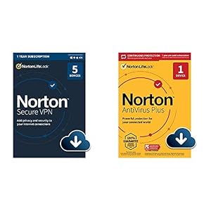 Norton Secure VPN 2022 for up to 5 Devices with Norton AntiVirus Plus 2022 for 1 Device with Auto-Renewal