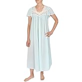 Miss Elaine Silk Essence Nightgown - Long Silky & Sheer Tricot Gown with Flutter Sleeves