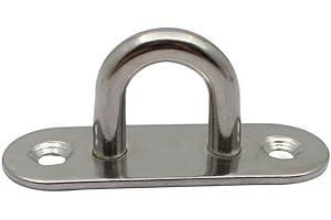 2 Piece Heavy Duty Oblong Pad Eye Plate Constructed from Marine Grade 304 Stainless Steel for Kayak Yacht Rigging (8mm)