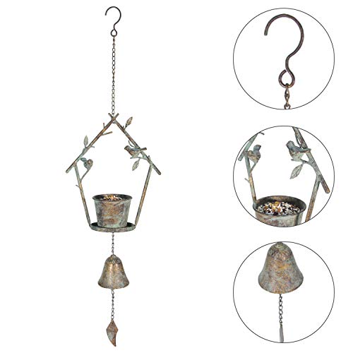 Kimdio Hanging Bird Feeder Tray Bell Seed Tray for Bird Feeders, Outdoor Garden Backyard Decorative Great for Attracting Pet Hummingbird Feeder with 3.5 inch-Dia - Thumbnail 4