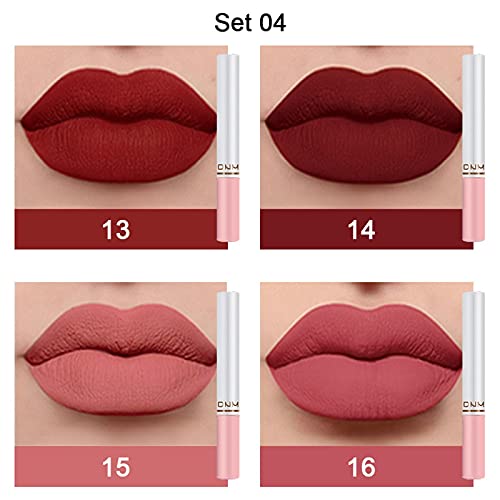 4 PCS Matte Lipstick,4-color Lip Stick, Durable Waterproof Non Stick Cup, Women\'s Make-up Velvet Make-up Lip Gloss (Kits-4)